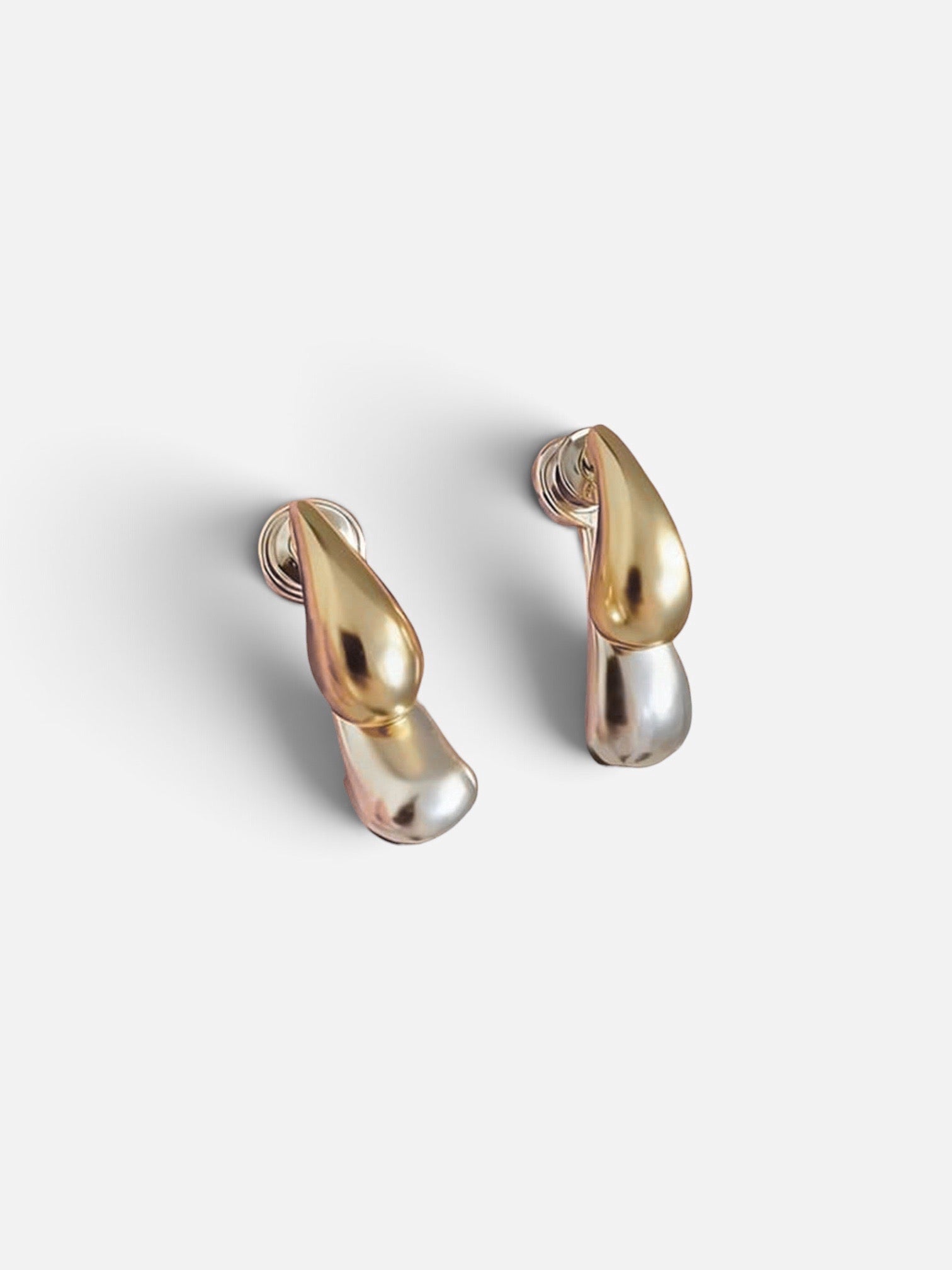 two tone drop earrings