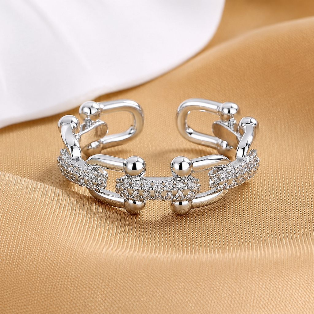 pavé link ring