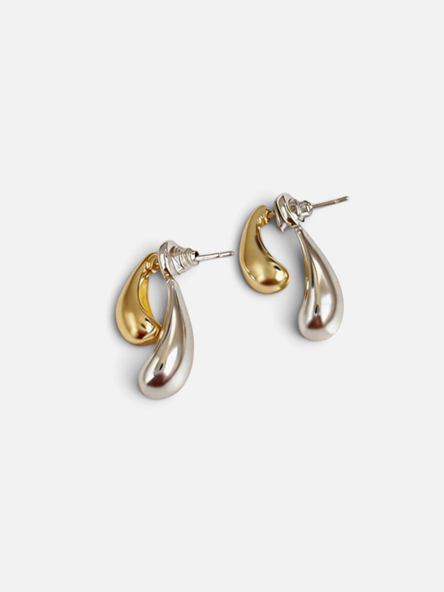 two tone drop earrings