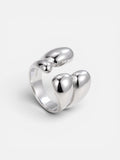 dual flow chunky silver ring