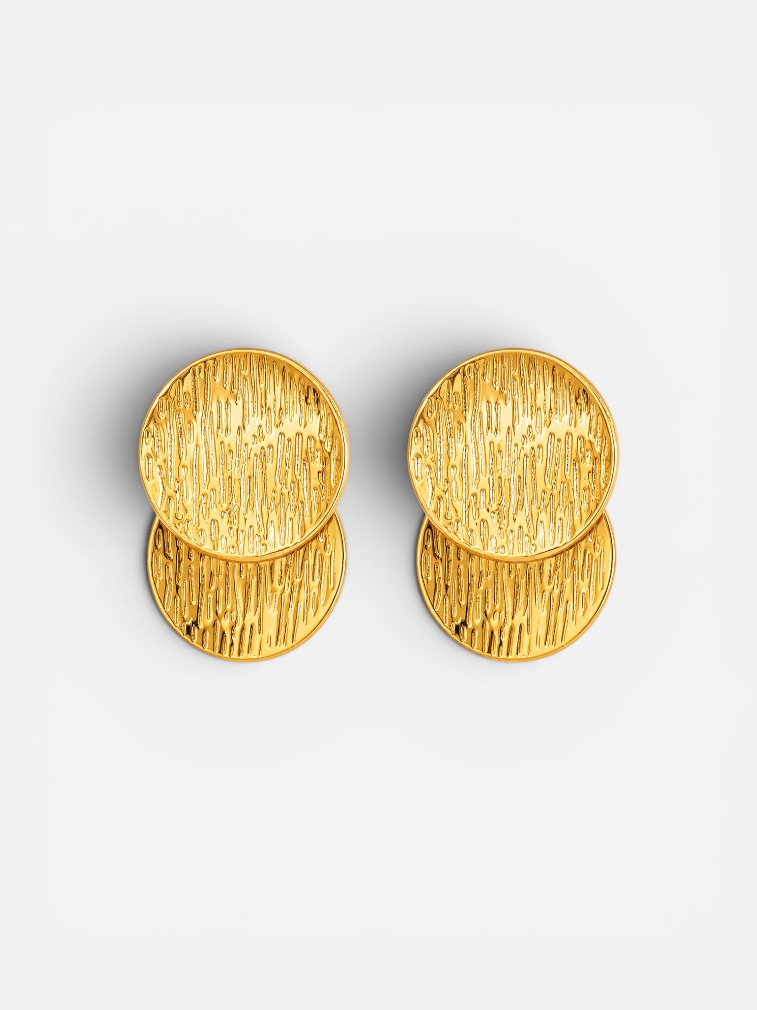textured disk earrings