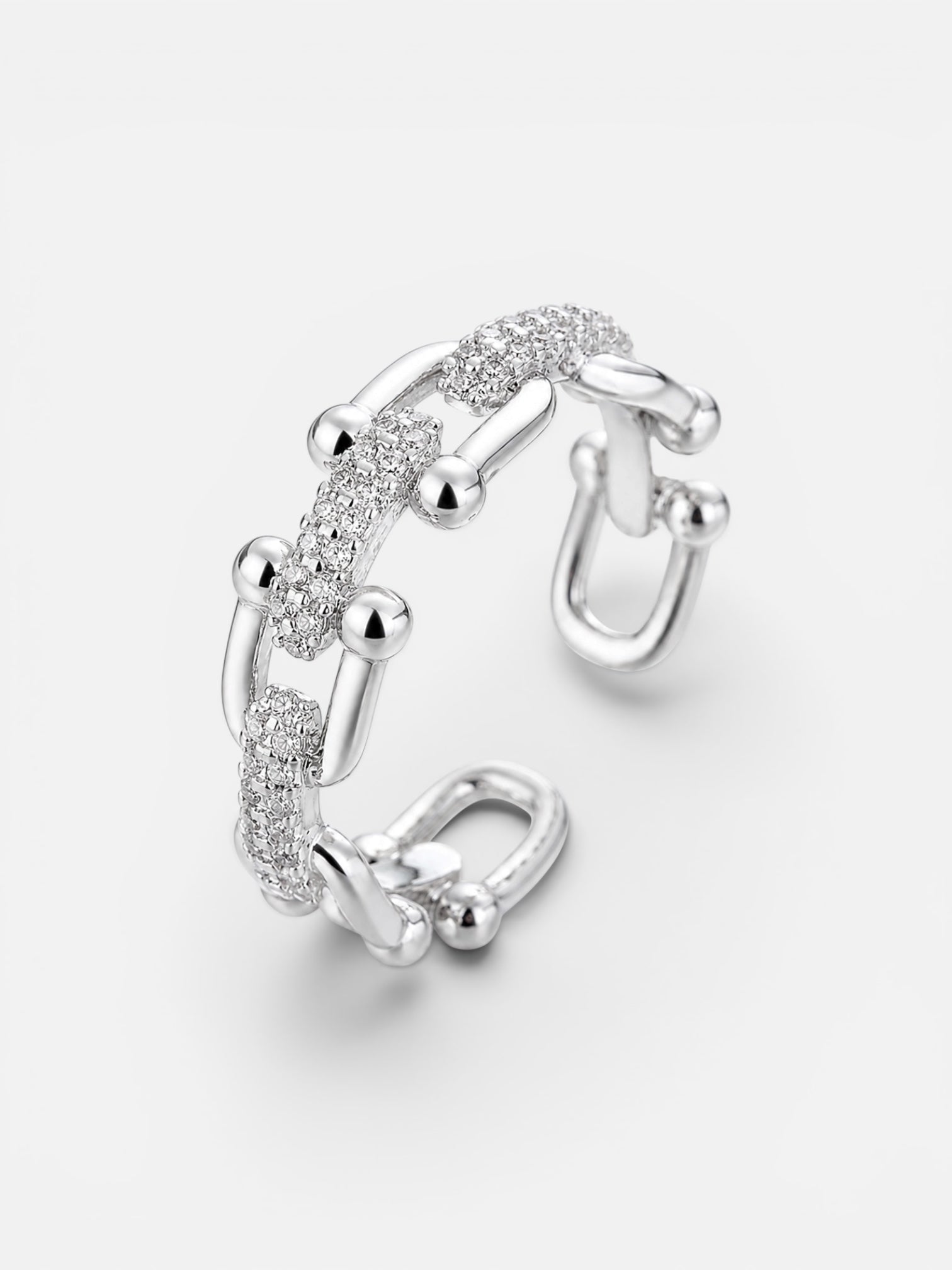 pavé link ring
