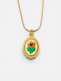 Embroidered Sunflower Necklace